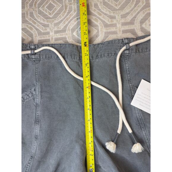 C&C California Gray Linen Cropped Pants Rope Belt Women’s Size XL Casual Boho - Picture 7 of 9